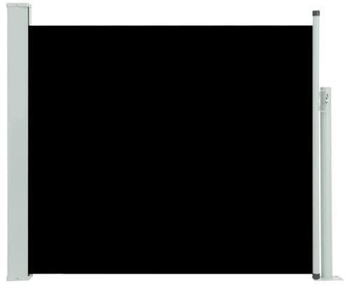 vidaXL Auvent Latéral Rétractable de Patio Store de Terrasse Auvent Latéral de Balcon Brise-Vue Abri Soleil Extérieur 100x300 cm Noir