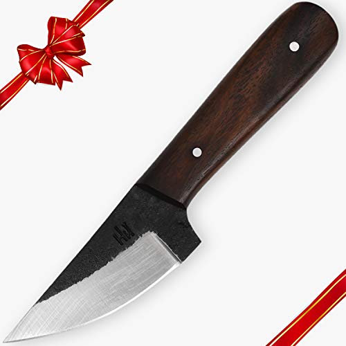 Hobby Hut HH-330 Custom Handmade 15.24 cm 1095 Kohlenstoffstahl Jagdmesser mit Scheide, Messer mit Fester Klinge, Walnussholzgriff für Jagd und Camping
