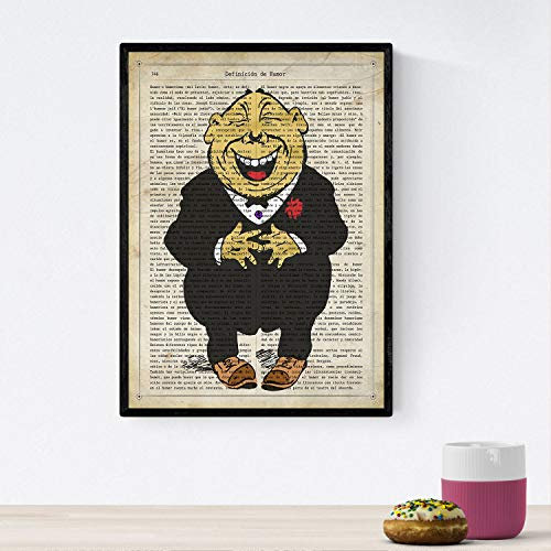 Nacnic Poster Lachen. Vintage Stil Poster von Musiker, Schauspieler, Erfinder... Größe A4