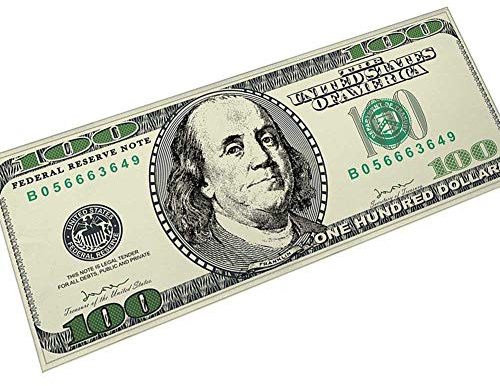 Bullpiano Hankyky Un Tapis de Zone d'impression de Cent Dollars 100 Billets avec Support antidérapant décor à la Maison Moderne Tapis de Sol Tapis de Sol 40x100cm