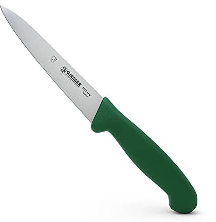 Giesser depuis 1776 - fabriqué en Allemagne - couteau utilitaire vert, Basic Green, lame 13 cm, antidérapant, petit Couteau de cuisine lavable au lave-vaisselle, inoxydable