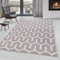 SIMPEX Kurzflor Teppich, Geometrisch Design, Teppich Rosa, 200 x 290 cm, Teppich modernen Stil, Teppich Wohnzimmer