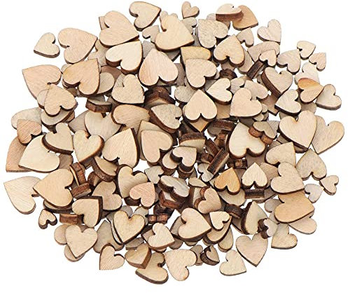 100 Stück Holzherzen Scheiben Selfmade Streudeko Herz Holz Streudeko Holz Herz Handwerk Verzierungen Tischdeko für Hochzeitsdekoration Weihnachtsdekoration Heimtextilien Wanddekoration (6 8 10 12mm)