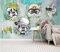 Fototapete 3D Effekt Tier Katze Hund Foto 3D Wandbild Tapete Cartoon Kinderzimmer Hintergrund 3D Malerei Tapeten Wohnkultur 350(W) X256(H) Cm