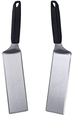BLACKSTONE 5550 Extra langer Grillspachtel, 2er-Set, perfektes robustes Edelstahl-Grillzubehör, rutschfester Kunststoffgriff, hitzebeständig, spülmaschinenfest, leicht zu reinigen
