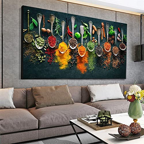 Leioo DIY 5D Diamant Malerei Vollbohrer Kit,Körner Gewürze Full Drill Diamant Painting Bilder Bastelset Erwachsene Kreuzstich Diamant Malerei Kits Rhinestone Mosaik Deko Wohnzimmer （80x220cm）