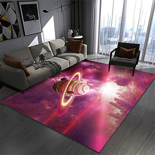 DJHWWD Tapis Circuit Voiture Rose Tapis d'éveil 300x400cm Chaise Chambre Dessin Animé Univers Planète Chambre 3D Vision Salon Decoration Chambre Tapis Bebe Tapis de Salon