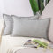 Madizz 2er Set Polyester- Leinen Kissenbezügen Weiche dekorative Kissenbezüge für Sofa Schlafzimmer Kissenhülle Hellgrau 30x50 cm Rechteckig