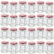 280ml Jam Glass Jars with Red Gingham Twist Top Lid & Labels - Pack of 24 Hexagonal Clear Glass Containers | Ideal Storage for Spice and Pickle