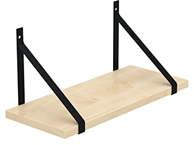 AKKE Hängeregal Gino Wandregal Kinderzimmer Küche Wohnzimmer Badezimmer Loft Büro Regale für Wände Regalbrett für Wand-Deko Küchenregal Moderne Wandboard Bücherregal Wand Ahorn 80x20 cm