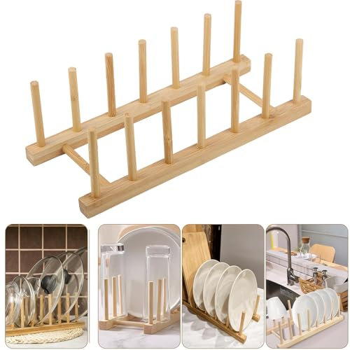 Escurridor De Platos para Fregadero, Dish Drying Rack, Escurreplatos, Escurreplatos sobre Fregadero, Escurre Platos y Vasos De Cocina Gadgets Cocina(Bambú)