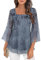 Chiffon Tops - Ladies 3/4 Sleeve Blouse & Casual Short Sleeve - Dressy Tops for UK Women - Floaty Squar Neck Summer & Fall Wear - Out Going Wear