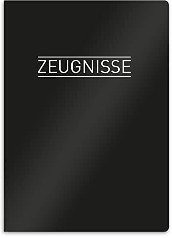 itenga Zeugnismappe mit Motiv DIN A4 stabile Dokumentenmappe Sichtbuch für Zeugnisse - 20 stabile Hüllen - für Kinder Jugendliche Schüler Mädchen Jungen (schwarz)