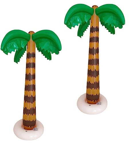 Alipis Aufblasbare Jumbo-Palmen Riesige Palmen Poolschwimmer Luau Hawaiianische Tropische Party-Dekorationen Sommer-Strand-Themenparty Foto-Requisite Pool-Dekoration 2 Stück