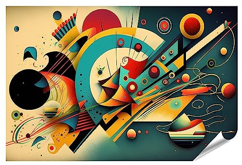 islandburner XXL Tableau Poster Peinture abstraite numérique Inspirée de Wassily Kandinsky IA Peinture numérique de qualité supérieure JAVH-PKL