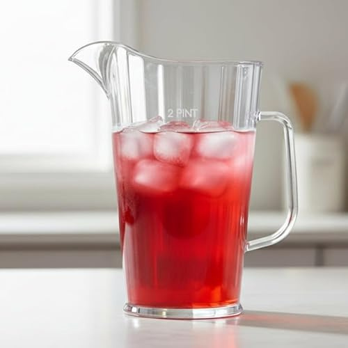 BARCRAFTERS Pitcher mit Facetten, Bier, Krug, Karaffe, Kunststoff, 1 Liter, 2 Pint, bruchfest
