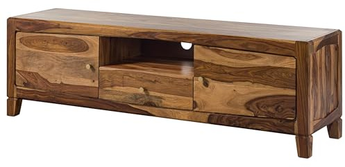 MASSIVMOEBEL24.DE | Ancona TV-Board aus Massivholz #110 | aus Sheeshamholz - braun, lackiert | 175 x 45 x 55 cm | 1 Schublade + 3 Fächer | Lowboard