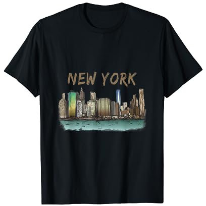 Nyc New York City Manhattan Skylines Statue of Liberty T-Shirt