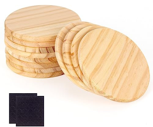 12 Pack Unfinished Wood Coasters, 10cm/4 Inch Round Blank Wooden Coasters Crafts Coasters for DIY Architectural Models Drawing Painting Wood Engraving Wood Burning Laser Scroll Sawing