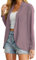 QIXING Cardigan leggero da donna estivo elegante sottile cardigan corto manica lunga aperto frontale cardigan donna primavera autunno, 04 Viola Rosso, S