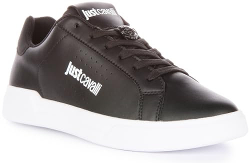 Just Cavalli Herrenschuhe, Modell Sneakers hoch 75QA3SB3, hergestellt aus Kunstleder. Schwarz 45, Schwarz , 45 EU