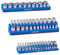 Spurtar Magnetic Socket Organiser 3 Pcs Metric, Magnetic Socket Holder Includes 1/4-Inch, 3/8-Inch, and 1/2-Inch Drive Trays, Holds 75 Standard Size and Deep Size (Blue)