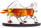 Carafe à Whisky En Forme De Taureau Sur Plateau D'exposition En Bois – Pour Liqueur, Scotch, Vodka Ou Vin