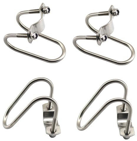 CYCOOPE U-förmige Kreuzrohrschelle aus Edelstahl, 20 mm x 32 mm, 4er-Pack (M8), Silber