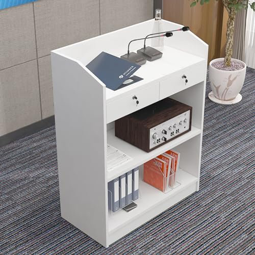 Rednerpult Podien Holz, Lesepult Stehpult Holz, Kirche Stehpulte mit AbschließBarer Schublade e et Ablagefach, Bodenstehendes Podium StäNder für VorträGe Rede, Schule Event, Konferenz