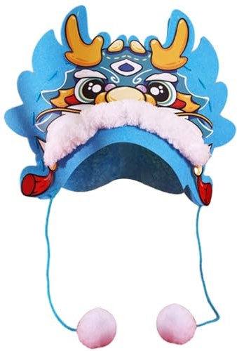 Smbcgdm Drachenhut Neujahrshut Geschenke Material Kit Handgefertigt Chinesisches Sternzeichen Drachenkopf Hut Kit Festliches Neujahrsgeschenk Blau