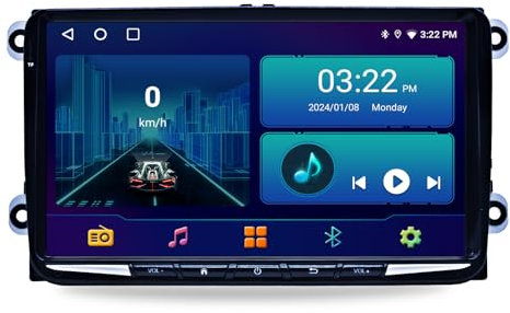 Android 13 Autoradio für VW Golf 5, Passat B6/B7, Touran & Skoda Fabia, 9-Zoll QLED Touchscreen, CarPlay & Android Auto, Bluetooth 5.0 WiFi/4G AM/FM SWC (Octa-Core, 4GB+64GB)
