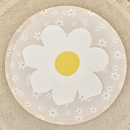 Ginger Ray Serviettes de table en papier en forme de fleurs de marguerite, vaisselle de fête, paquet de 16, Pastel
