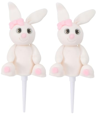 CHILDWEET 2St Häschen-Kuchendekoration Mini Pappbecher Kaninchen-Dessert-Picks- Ornament Papierbecher Geburtstagskuchendekoration Dekorationszubehör für Lebensmittel Hase Zylinder Kind