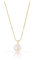 Made by Nami Halskette Damen Gold aus 925 Sterling Silber mit Perle als Anhänger Wasserfester Schmuck 40 + 5 cm Länge
