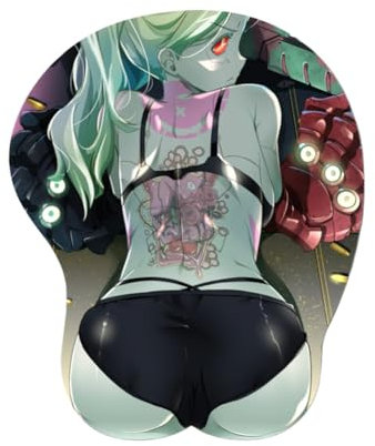 Xingbiyou 3D Anime Mauspads, Cyberpunk Rebecca Lucy, Kieselgel, Handgelenkstütze (B)