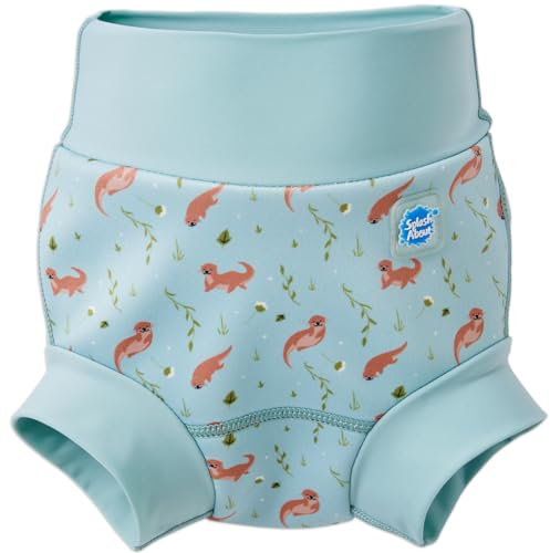 Splash About Happy Nappy Couche de Bain, Playful Otters, 3-6 Mois
