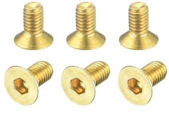 QUARKZMAN Viti a Testa Piatta con Esagono Incassato, M3-0.5 x 6mm, Bulloni di Fissaggio con Guida Esagonale Interna in Ottone 6pz