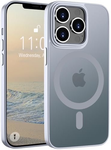 Andwing für iPhone 12 Pro Max Hülle Magnetisch [Kompatibel mit MagSafe] Matt Anti-Fingerprint Schutzhülle – Stoßfest Militärstandard (MIL-STD-810G), rutschfest für iPhone 12 Pro Max-Titan Grau