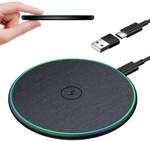 Wireless Charger, 15W Max Fast Wireless Charging Pad for iPhone 16/15/15 Plus/15 Pro Max/14/13/SE/12 Series, Wireless Phone Charger for Samsung Galaxy S24/S23/S22 Series, HUAWEI Mate RS/P40/P30 Pro