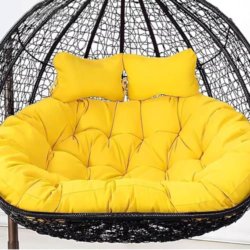 LJPZYOY Schaukelkissen für Eierstühle, doppelt hängendes Schaukelkissen aus geflochtenem Rattan, Ersatzkissen für hängende Rattanstühle aus geflochtenem Rattan für Terrasse, Garten (P, 150 x 110 cm)