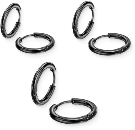 JEYORZY Aro 3 Paar kleine Anhänger aus Edelstahl für Knorpel, Lippen und Nase – für Damen und Herren