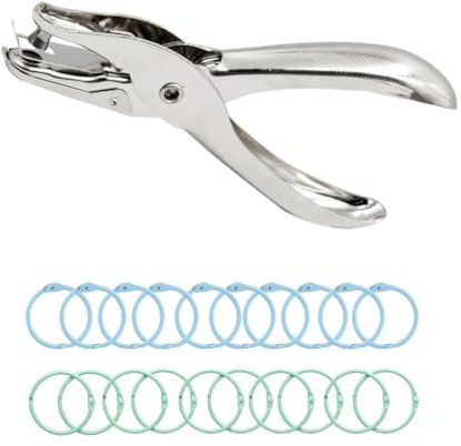 BEPSYOM 1 Stück Lochzange für Papier mit Lochdurchmesser von 6mm, 20 Schnallen. Einzelne Lochstanzer für Prüfplaketten, Eintrittskarten, Grußkarten, Visitenkarten, Metalllocher, Papierstanzer