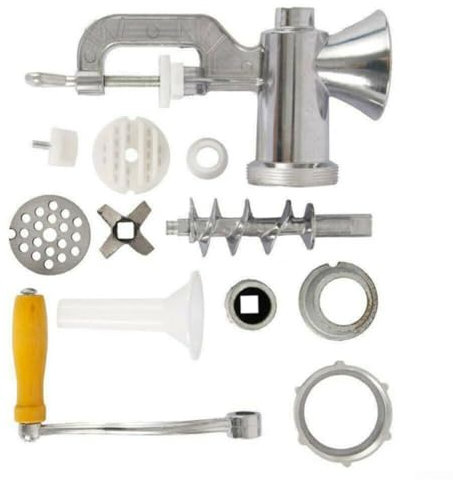 Tritacarne robusto e a manovella, realizzato per uso commerciale e domestico