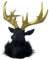 Dadeldo Living & Lifestyle Dekofigur Rentier Schwarz-Gold Resin 20x23cm Weihnachtsdeko