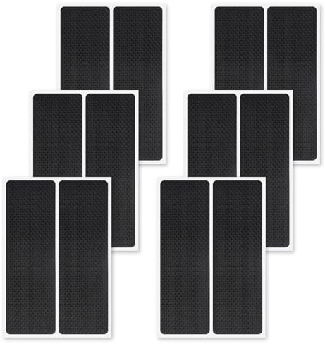 Bewudy 12 Stück Anti Rutsch Pad Selbstklebend, 5 mm Dicker Rutschhemmer Anti-Rutsch-Gummimatte, 14 x 5 cm Quadrat Gummifüße Selbstklebend Antirutschmatte für Möbelfüße Stuhlbein Tische Sofas