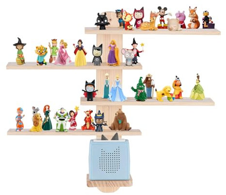 Todeco Tonie-Regal für Toniebox Hörfiguren, Magnetische Aufbewahrung für 50-60 Tonie, Perfekte Tonie Aufbewahrung im Kinderzimmer für Mädchen & Jungen, Vertikale Balken