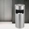 Standaschenbecher MüLleimer Ascher Aschenbecher FüR Innen Und AußEn DraußEn Groß Outdoor Mit Edelstahl Standascher Eimer Standabfalleimer für Büros Flure Höfe usw Innen- und Außenbereiche (Silber)