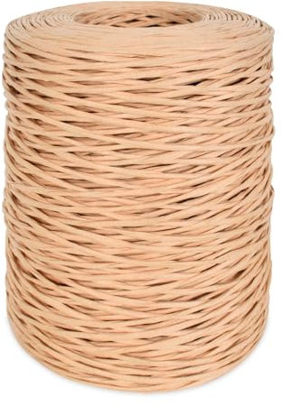 Alambre de Papel Natural,200m 2mm Alambre de Papel,Cordón de Papel de Alambre de Hierro Natural Alambre Floral para Hacer Artesanías Decoración de Flores Boda Paquete