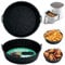 Alyvisun Air Fryer Silicone Liners, 2PCS Reusable Airfryer Basket Baking Tray Inserts Versatile Round Rack Pot for Microwave, Oven, Black