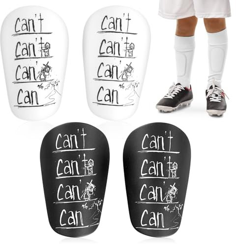 Obidodi Mini Schienbeinschoner 2 Paar, 10x6cm Kleine rutschfeste Fußball-Schienbeinschoner, Stoßfeste Anti-Kollisions Beinschützer Buchstaben-Stil für Erwachsene Teenager
